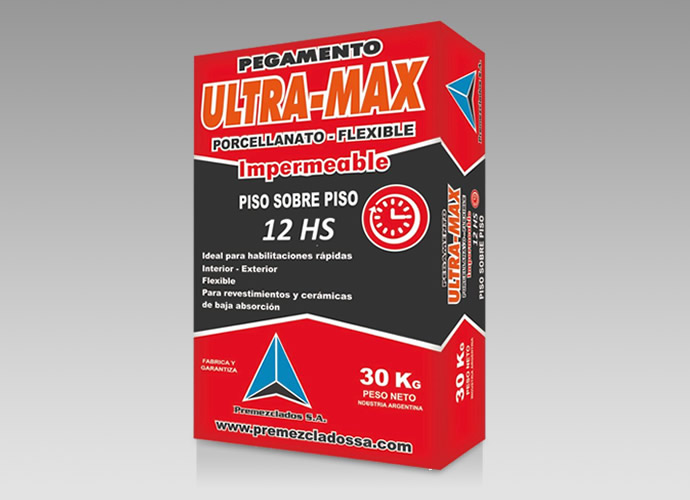 PEGAMENTO ULTRAMAX PORCELLANATO FLEXIBLE E IMPERMEABLE Piso sobre Piso 12hs